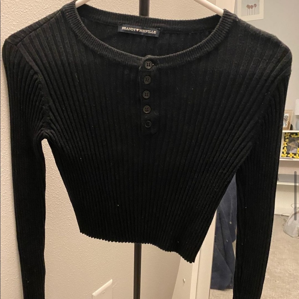 Brandy Melville black ribbed long sleeve